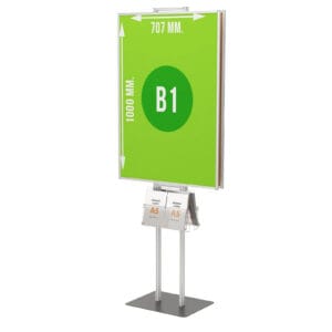 Składany stojak dwustronny na 2 plakaty B1 + 2 kieszenie na ulotki A4/A5/DL v2
