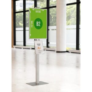 Składany stojak na plakat B2 + kieszeń na ulotki A4