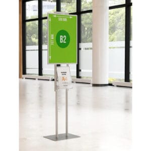 Składany stojak na plakat B2 + kieszeń na ulotki A4 v2