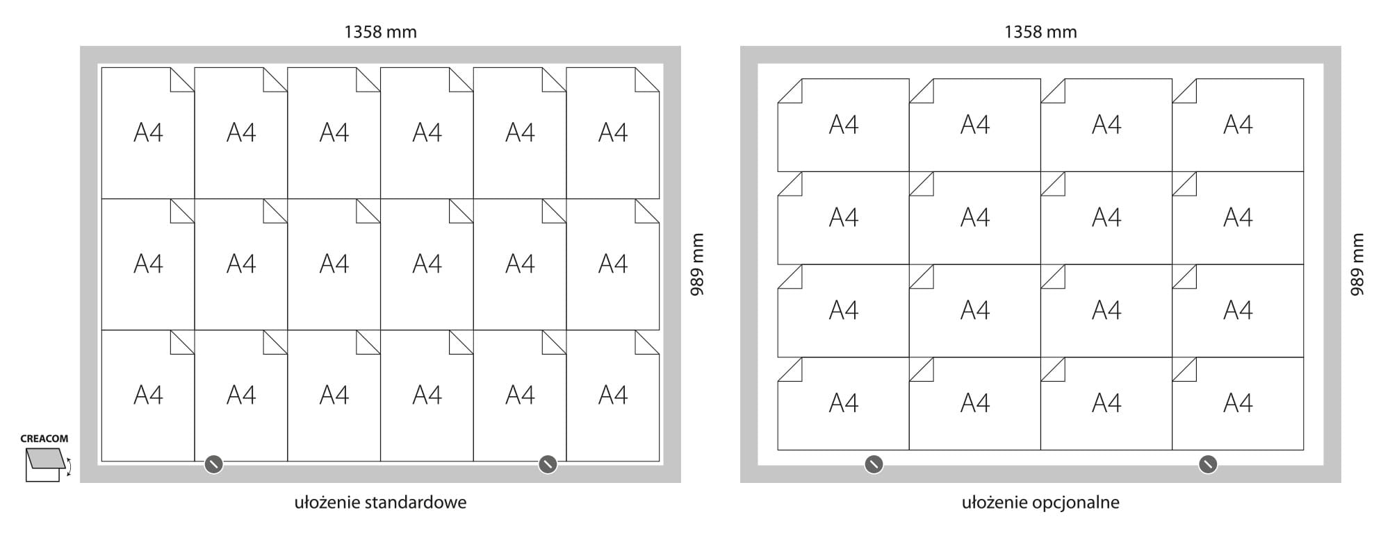 Creacom jednodrzwiowy 18 A4