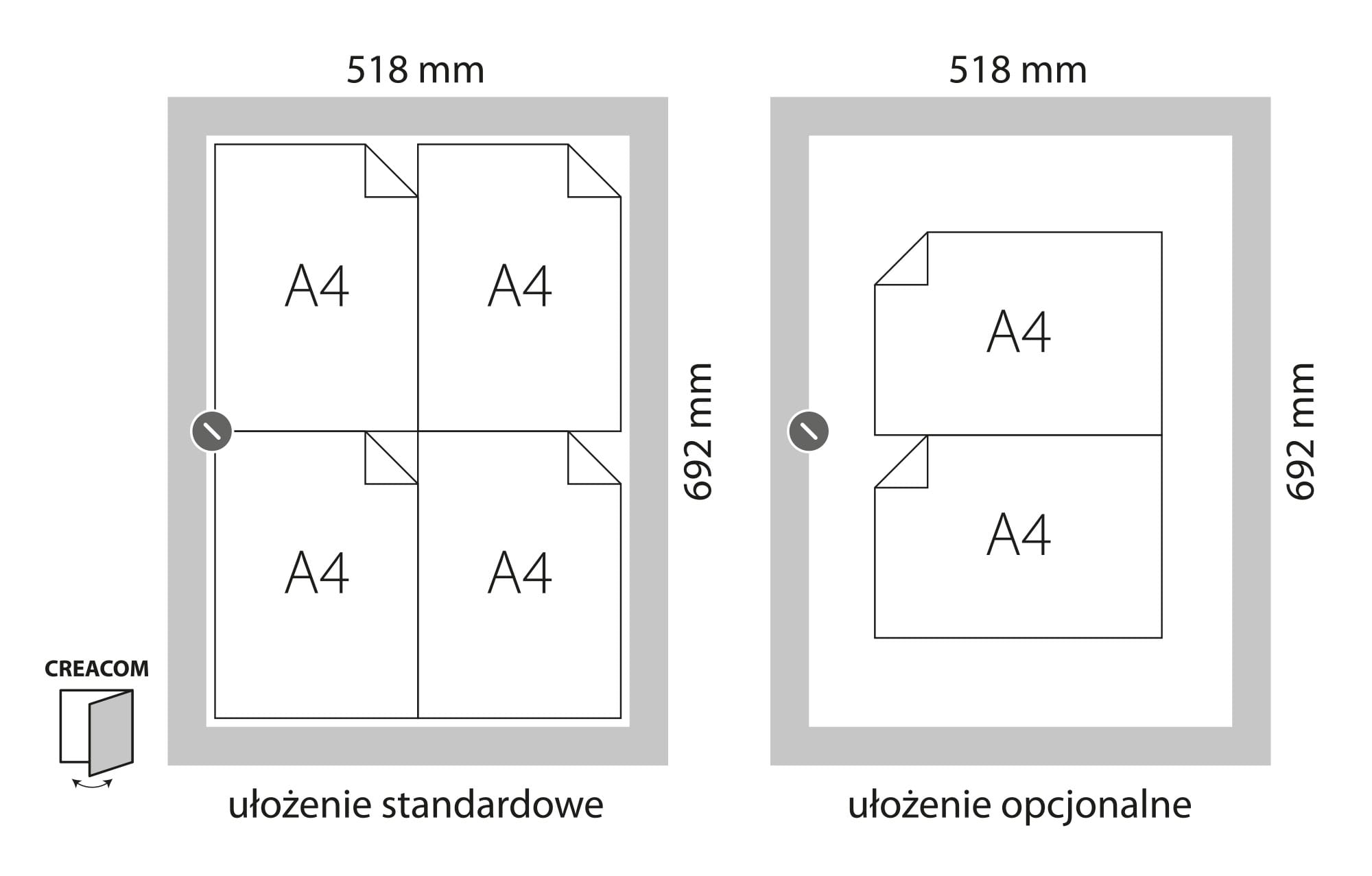 Creacom jednodrzwiowy 4 A4