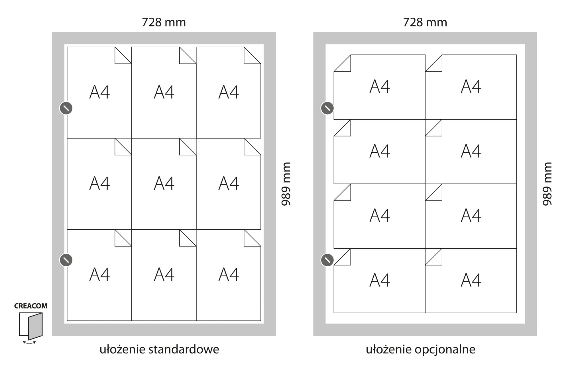 Creacom jednodrzwiowy 9 A4