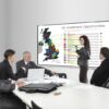Businesswoman drawing a diagram during the presentation at offic