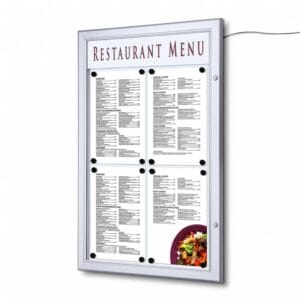 Gablota na menu z panelem na logo-4xA4-LED