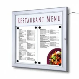 Gablota na menu z panelem na logo-2xA4-LED