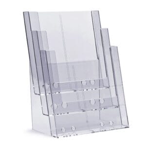 Stojak akrylowy na ulotki 3xA4